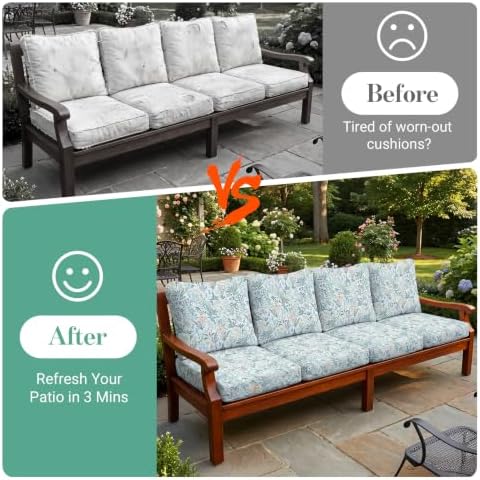 8Pcs Patio Cushion Covers Stretch Outdoor Furniture Protector Slipcovers - Image 5