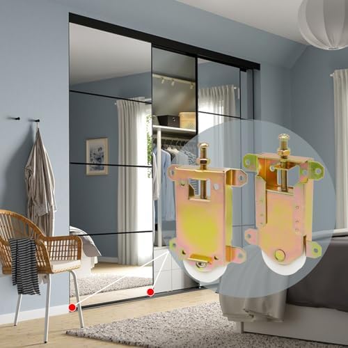 Sliding Mirror Closet Door Rollers Replacement Hardware Fits Contractors Part #W8020C Wardrobe Doors Wheels, 2-1/2" Vertical H.C., 1-1/2" Nylon Concaved Ball Bearing Wheel, 2 Pack - Image 3
