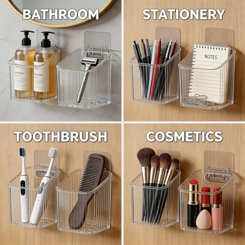 4 PCS Wall Mounted Storage Racks, Storage Containers, for Bathroom - Image 7