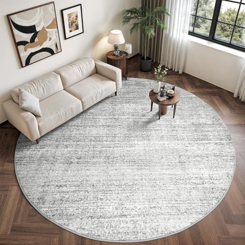 Valenrug Round Rugs 6ft, Circle Washable Area Rugs for Living Room, Grey - Image 3