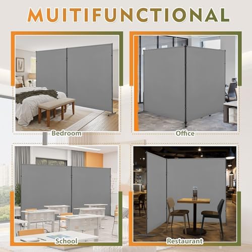 2 X Gray Room Divider/Privacy Panel 72"x72" with Height Adjustable Feet - Image 7