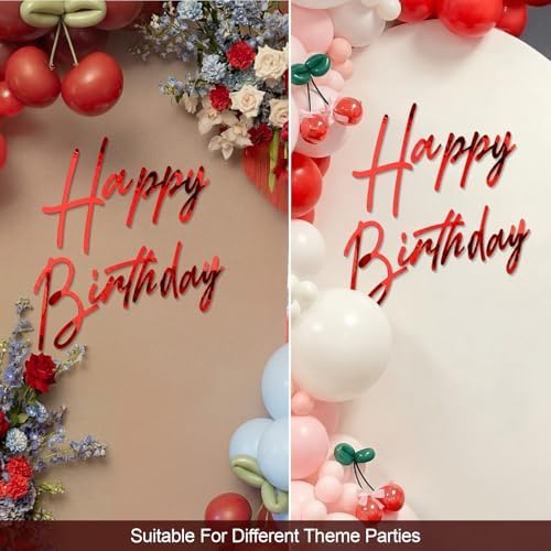 Yousoontic Happy Birthday Sign for Backdrop, 23 x 20 Inch, Classic, Red - Image 5