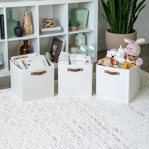 OrganiHaus 12x12 Cube Storage Bins, Set of 4 - Fabric Storage Cubes - Image 4
