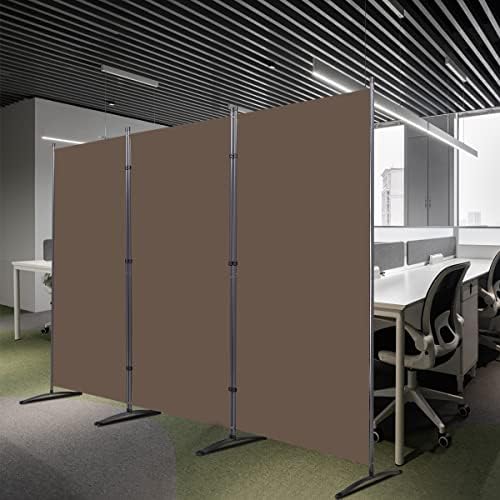 3 Panel Folding Room Divider,102" Wx71.3 H Portable Privacy Screen,Brown - Image 5