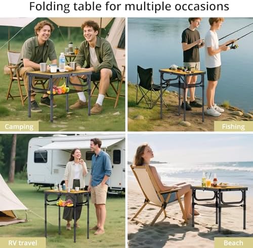 Anbte 2ft Camping Table Foldable, 24" x 16" Small Folding Table Portable - Image 5