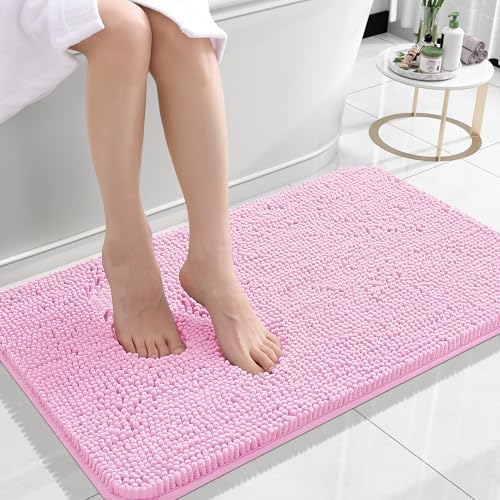 OLANLY Small Bathroom Rugs 24x16, Extra Soft Absorbent Chenille Bath Rugs by OLANLY