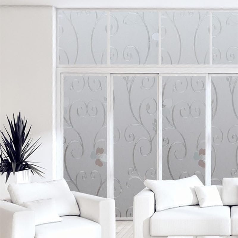 Niviy Window Privacy Film Frosted Window Glass Film No Glue Door Windows Covering for Office and Home Decoration, 17.7 x 118 inches - Image 5