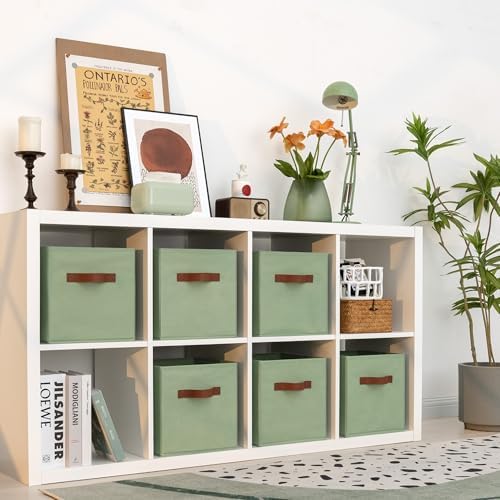 GRANNY SAYS 11 Inch Fabric Storage Cubes, 6-Pack, Sage Green - Image 5