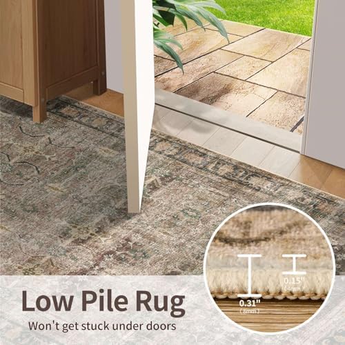 Rugxara Brown 6x9 Area Rugs Washable Rug for Living Room Dining Bedroom - Image 6