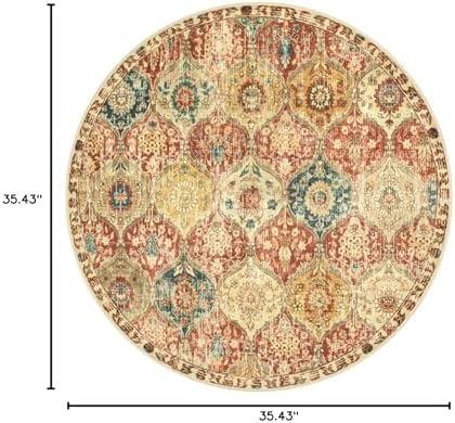 Lahome Moroccan Round Area Rugs, Washable Small Round Rug 3ft Non-Slip - Image 2