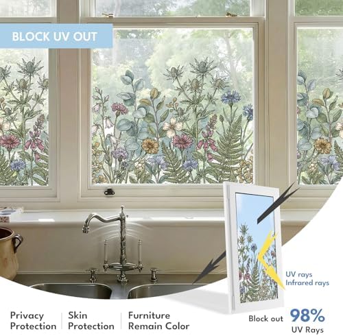 ADD.HERES Stained Glass Window Film, Window Film Decorative, 17.5 x 78.7 in - Image 3