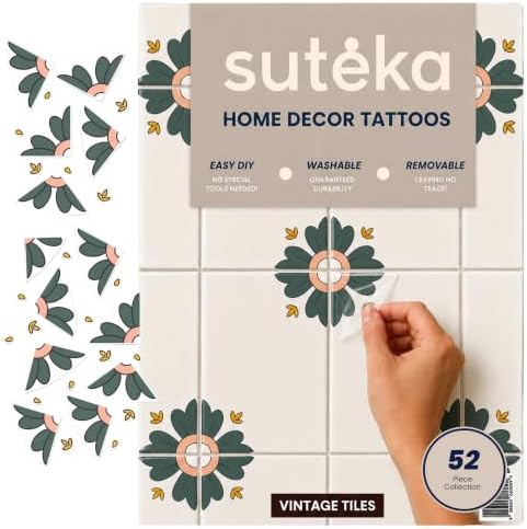 Suteka Tile Decal - Home Decor - Vintage Green, Set of 52 by Suteka