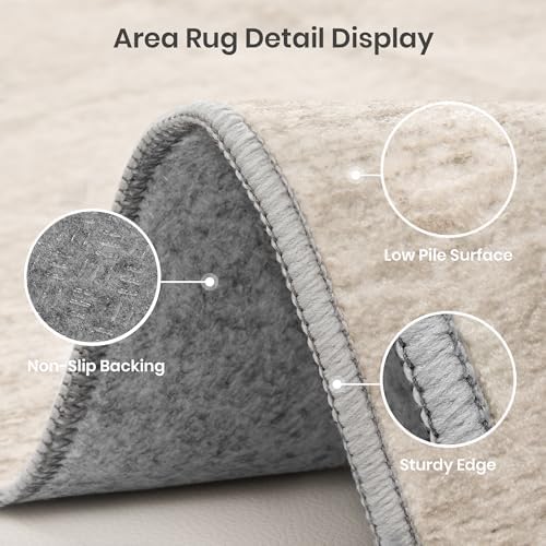 Valenrug 8x10 Area Rugs for Living Room, Large Washable Rug Non Slip Brown - Image 4