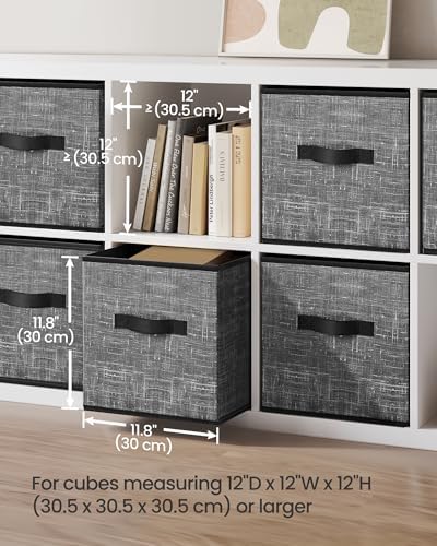 SONGMICS Storage Cubes, Set of 6, 11.8-Inch Foldable Closet Organizers - Image 3