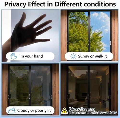 One-Way Window Privacy Film with Tools,Black-Silver 31.49"x196.9" - Image 5