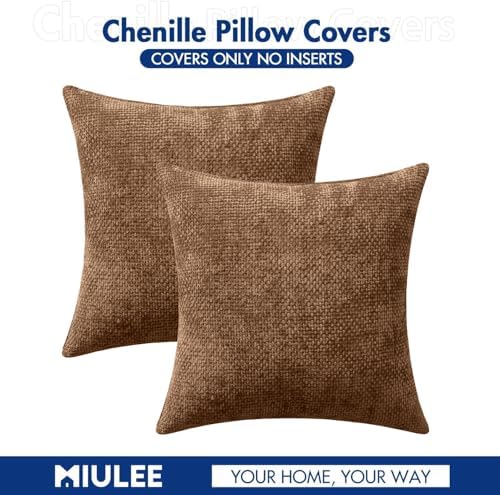 MIULEE Decorative Couch Throw Pillow Covers 18x18 in Golden Brown 2 Pack - Image 7