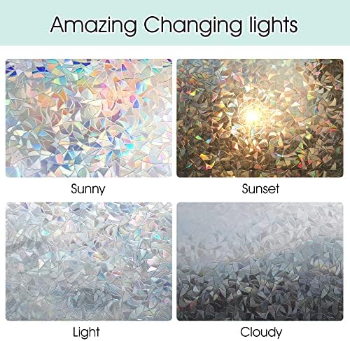 STATINT Rainbow Stained Glass Window Privacy Film, 23.6in x 6.5ft - Image 5
