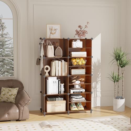 AWTATOS Closet Organizer 8 Cube Storage Shelves, Cocoa Brown - Image 2