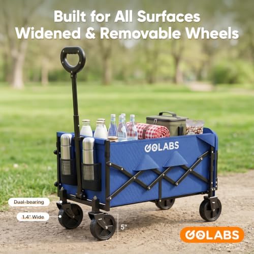 Golabs WA1 Collapsible Folding Wagon Cart, Max 220lb Load, Expands to 100L - Image 5