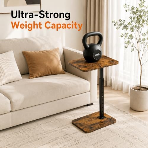 C-Shaped TV Tray Table, Height Adjustable Side Table, Couch Table End Table - Image 4