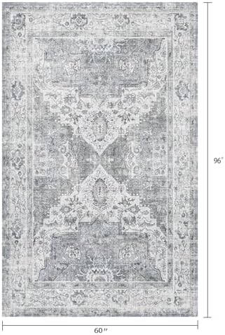 5x8 Area Rugs, Washable Non-Slip Low Pile Rugs for Living Room - Image 2