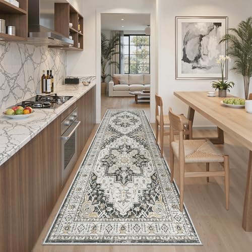Madane Kitchen Runner 2'6''x8' Soft Rug Runners for Hallways, Black - Image 5