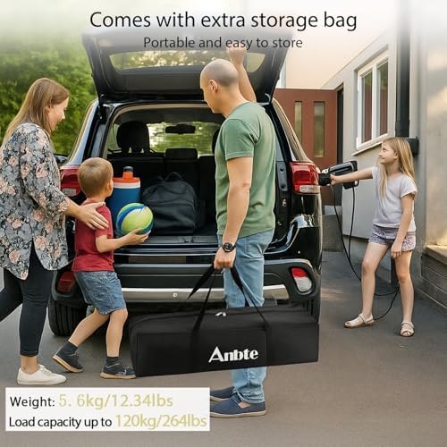 Anbte 34.2” Tall Folding Camping Table, Aluminum Portable, 39” X 20”, Black - Image 2