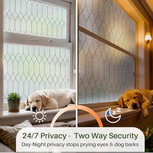 Windimiley Window Privacy Film, Moroccan Pattern Static Cling, 23.6"x394" - Image 5