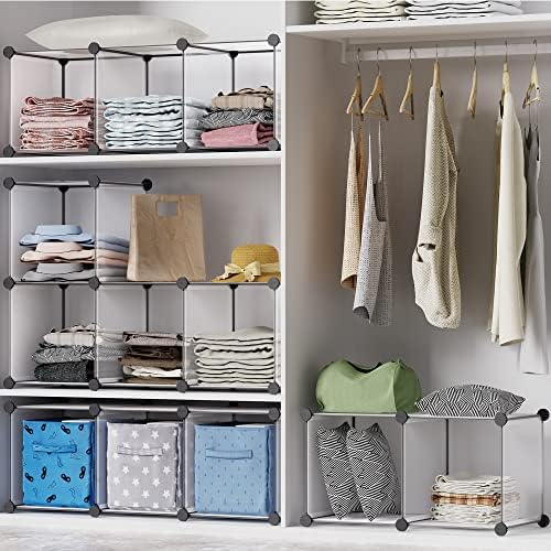 HOMIDEC Closet Organizers and Storage, 9 Cube Storage Organizer, Portable Closet Organizer Storage Cubes Shelves for Clothes, Bedroom, Wardrobe, Kids Room, Bathroom, Transparent - Image 3