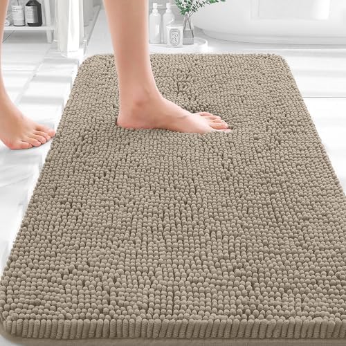 OLANLY Bathroom Rugs 35x24, Extra Soft Absorbent Chenille Bath Rugs by OLANLY