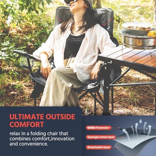 OUTSIDER Oversized Folding Camping Chair with Adjustable Lumbar Support 2pc - Image 5