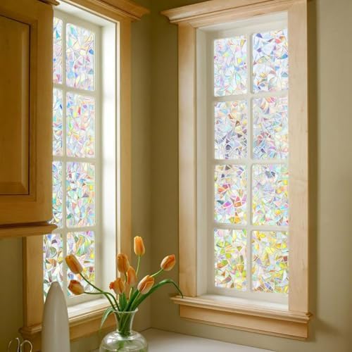 Finnez Window Privacy Film, Stained Glass Rainbow, 35.4" x 157.4" - Image 6