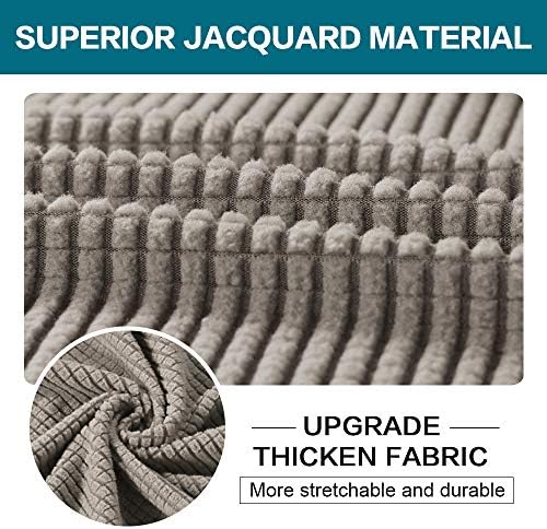 Turquoize 3 Piece Sofa Covers for 2 Cushion Couch Sofa Slipcover Soft Couch Cover for Dogs-Washable Sofa Furniture Covers with 2 Individual Cushion Covers, Thick Jacquard Fabric (Loveseat, Taupe) - Image 3