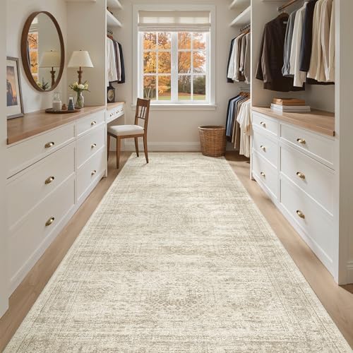 Soalmost Washable 4x12 Hallway Runner Rug Non-Slip Kitchen Entry Rugs Beige - Image 4