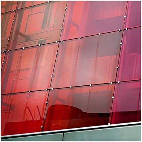 Transparent Decorative Window Film Anti UV Colorful Adhesive Vinyl Heat Insulation Solar Window Tinting Sheets Glass Film for Christmas Home Decoration, 35.4Inch x 10Feet, Red - Image 3