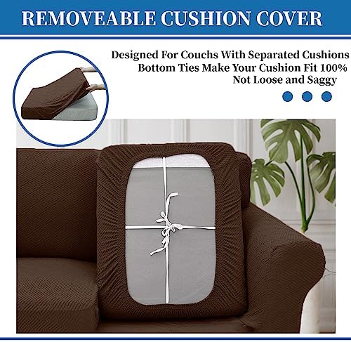XINEAGE 3-Piece Stretch Loveseat Sofa Cover, Washable Couch Covers for Dog - Image 6