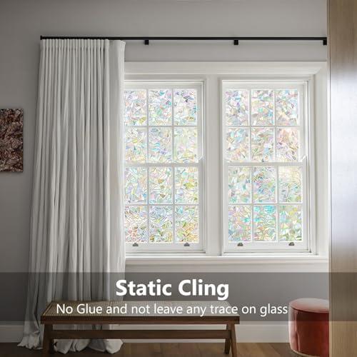 LEMON CLOUD Window Privacy Film, Rainbow Stained Glass Cling,35.4″ x 157.4″ - Image 6