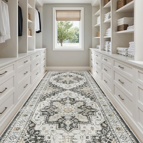 Madane 4x10 Wide Hallway Runner Rug Washable for Living Room, Black - Image 3