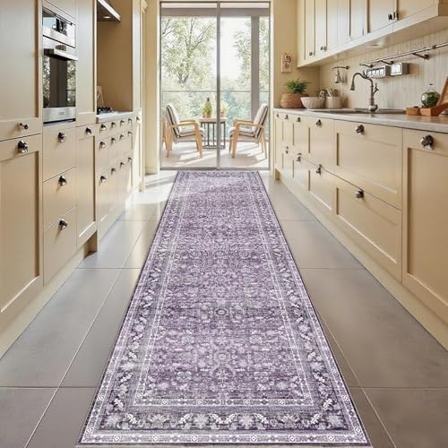 OPPODREAM Vintage Purple Area Rugs 3x10, Washable Rug for Living Room by OPPODREAM