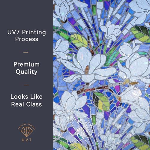 DKTIE Magnolia Pattern Stained Glass Window Film Floral Decorative - Image 4