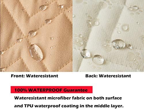 Ameritex Couch Sofa Slipcover 100% Waterproof Nonslip Quilted Furniture Protector Slipcover for Dogs, Children, Pets Sofa Slipcover Machine Washable (Sand, 68") - Image 3