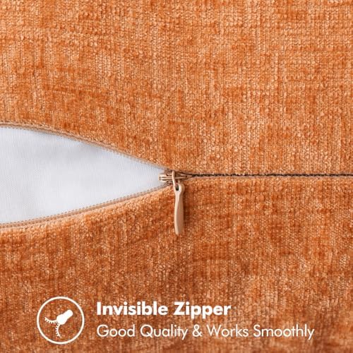 MIULEE Fall Decorative Couch Throw Pillow Covers 18x18 Inch Orange 2 Pack - Image 2