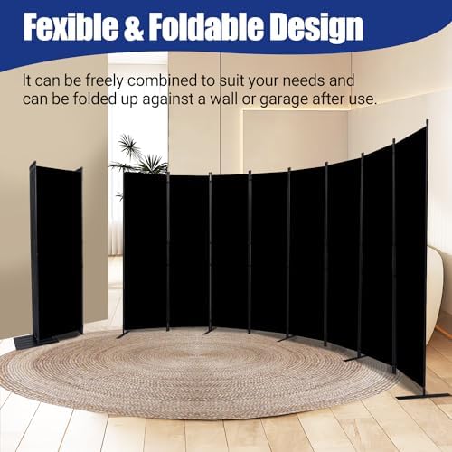 8 Panel Folding Privacy Screen, 14.67ft Wide Partition Room Dividers Panel - Image 4