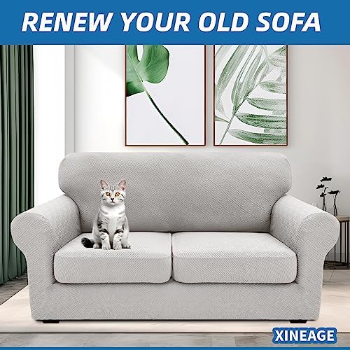 XINEAGE 3-Piece Stretch Loveseat Sofa Cover, Washable Couch Covers for Dog - Image 4