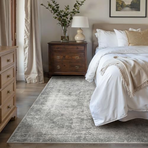 Rugxara Grey 4x6 Area Rug Washable Rug for Living Room Bedroom Office - Image 5