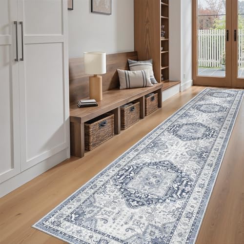Madane Washable Runner Rugs 2x10 Long for Hallway Kitchen, Navy/White - Image 5
