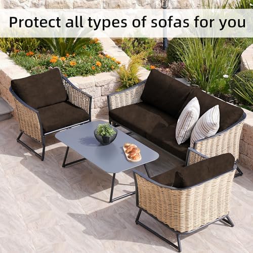 8 Pcs Outdoor Cushion Covers, Patio Sofa Cushion Covers Replacement - Image 5