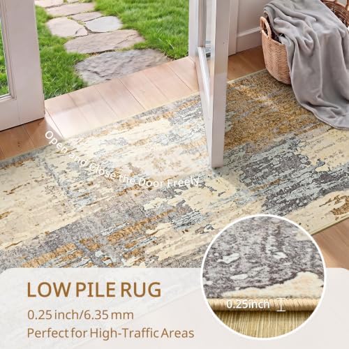 Toneed Washable 2x6 Non-Slip Abstract Runner Rug for Hallway Kitchen - Image 6