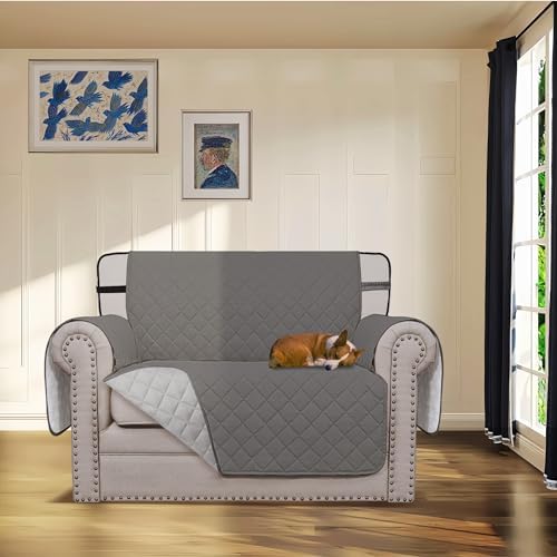 Easy-Going Reversible Couch Cover, Chair 30 in, Gray/Light Gray - Image 2