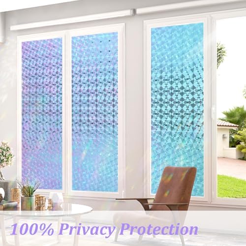 Windimiley Stained Glass Window Privacy Film, Rainbow Clings, 17.5" x 78.7" - Image 4